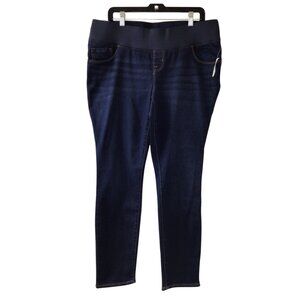 NWT Old Navy Jeans Women’s 14 Blue Maternity Skinny Dark Wash Denim Pull On